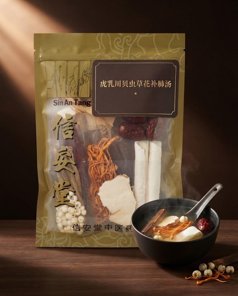 虎乳川贝虫草花补肺汤 - Tiger Milk Mushroom, Chuan Bei and Cordyceps Flower Soup